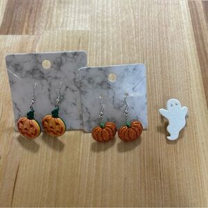 Hand-crafted Miscellaneous Halloween Earrings and Pin